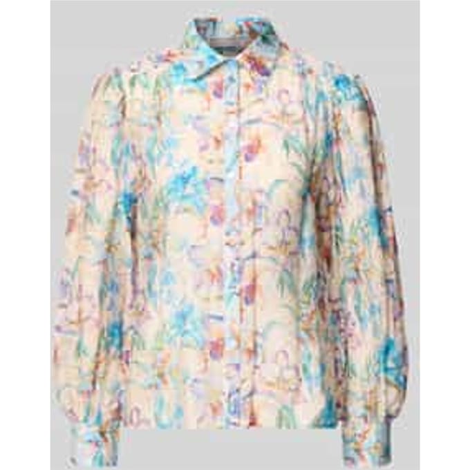 Regular fit blouse van viscosemix met bloemmotief