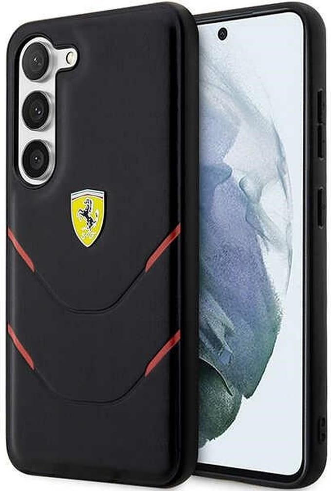 Ferrari Hot Stamp Lines Case for Samsung Galaxy S23 - Black