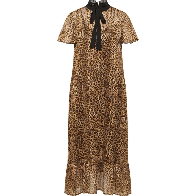 Faina Midi-jurk met luipaardprint naemi Dames bruin