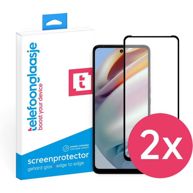 DuoPack: Motorola Moto G60 screenprotector gehard glas Edge to Edge