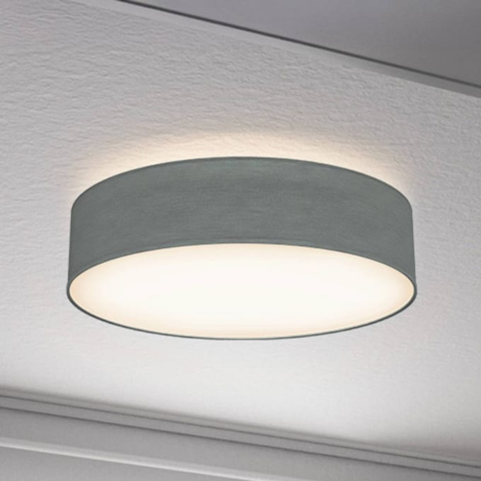 B.K.Licht - Plafondlamp - Ø38cm - grijs - excl. 2x E27 lichtbronnen