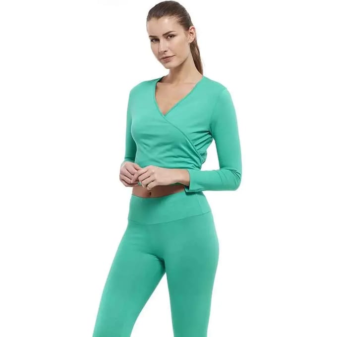 Lange mouw cache-coeur dames Yogaessential Chakra