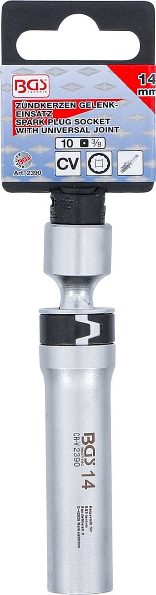 BGS Bougie kniedopsleutel twaalfkant met borgveer 3/8 14 mm