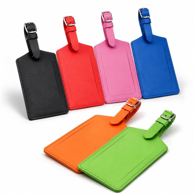 BOTC Kofferlabels - Leather Bagagelabel - 6 stuks Kofferlabel - Reisaccessoire - Naamlabel - Meerdere Kleuren