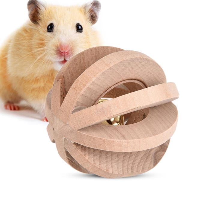 Chiens Chats Bébé Dentition Jouet à Mâcher Interactif avec Clochette beige