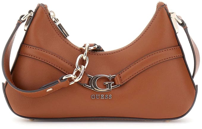 GUESS schoudertas Dea Crossbody Top Zip Cognac bruine