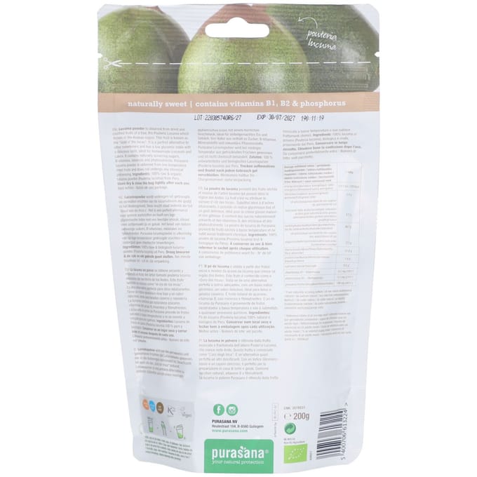 Purasana Lucuma poeder/poudre vegan bio (200g)