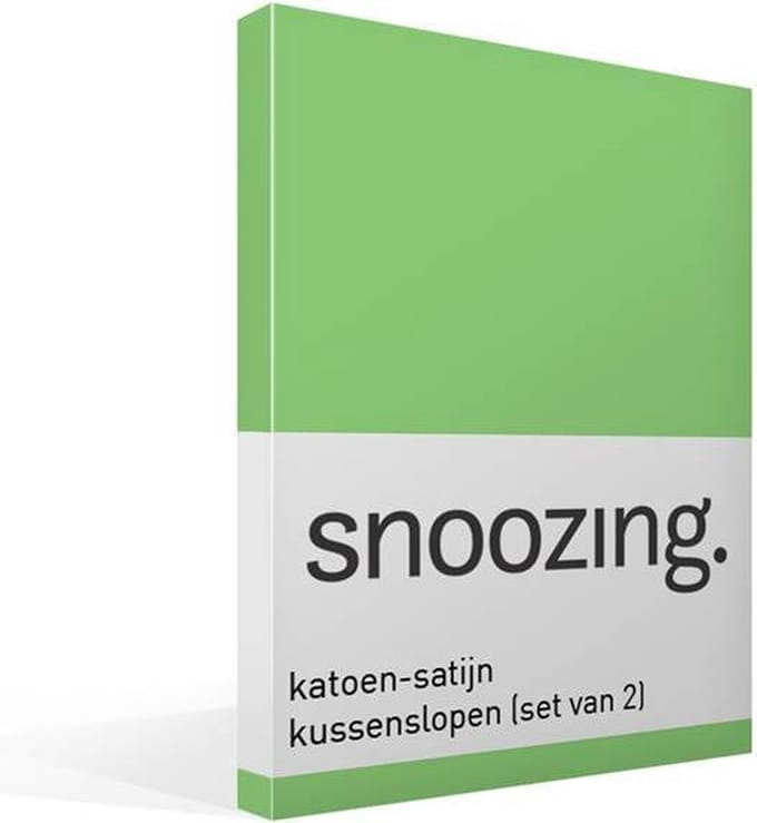 Snoozing - Katoen-satijn - Kussenslopen - Set van 2 - 50x70 cm - Lime