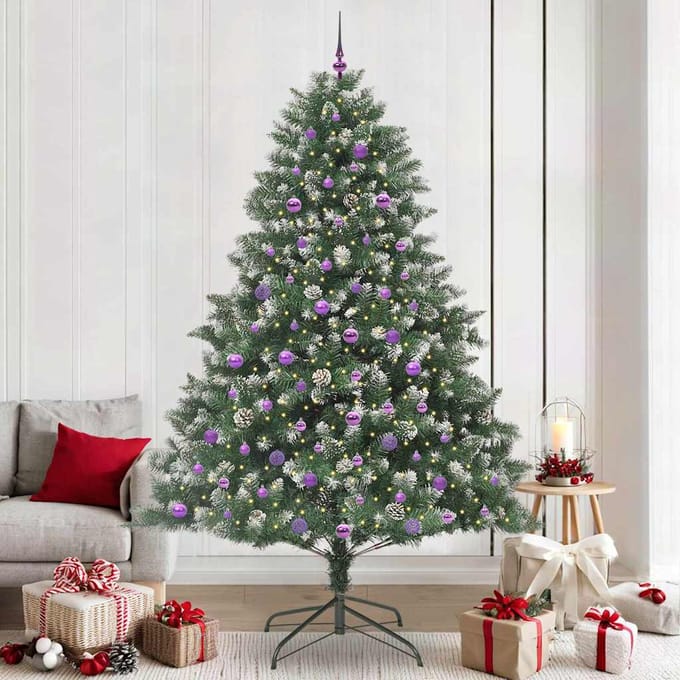 vidaXL - Kunstkerstboom - Groen - 240 - cm - PVC - en - Plastic - en - Staal