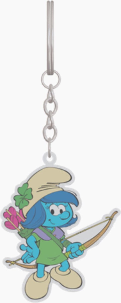 sleutelhanger smurf - Smurfin met boog - metaal - 6 cm
