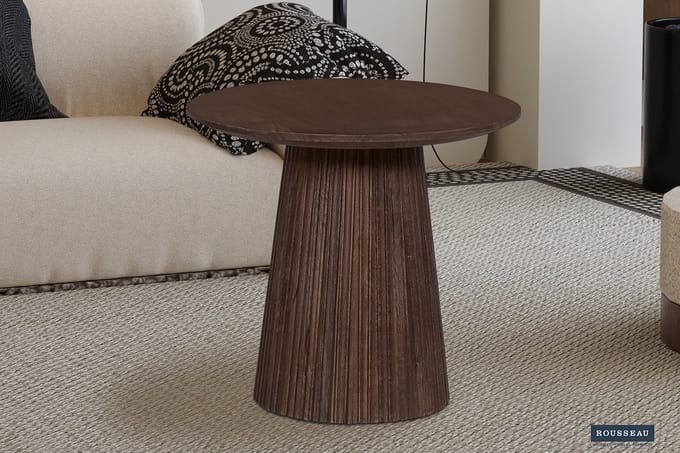 Salontafel 'Miguel' 50 cm Rond Mango Hout Donkerbruin