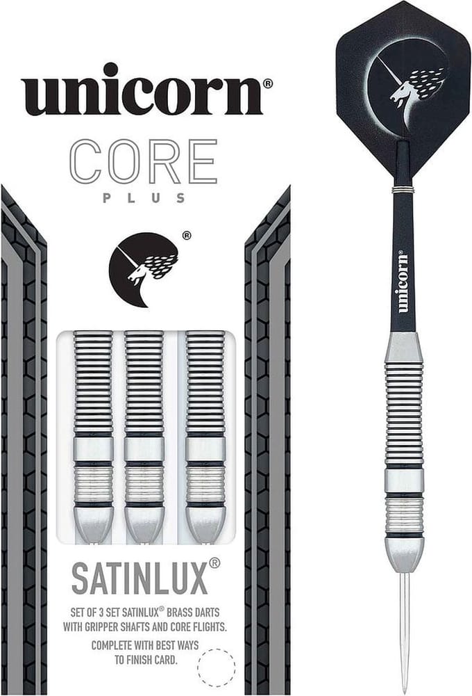 Unicorn Core Plus Satinlux Brass - Dartpijlen