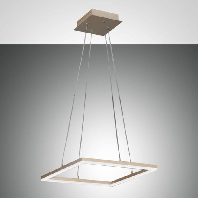 Fabas Luce LED hanglamp Bard, 42x42cm in matgoud finish