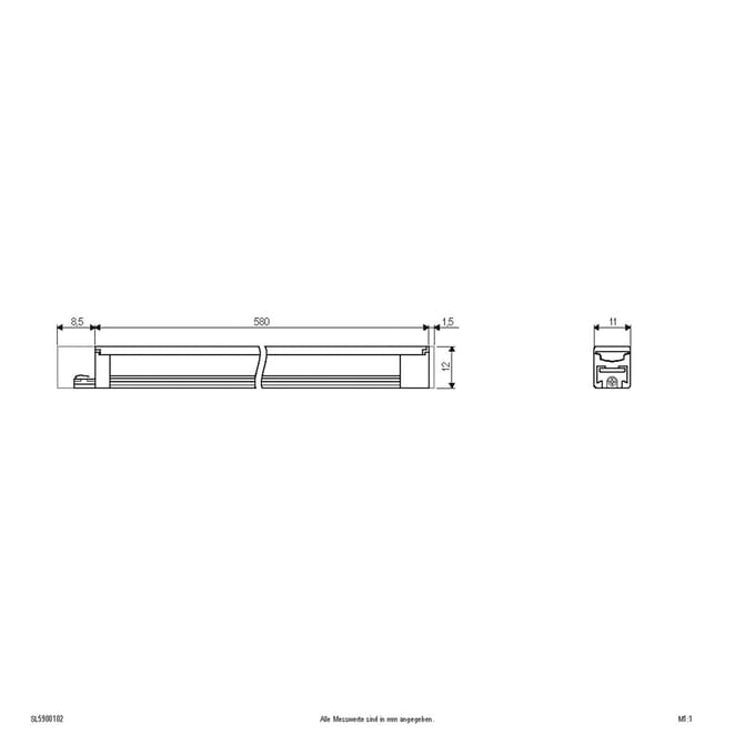 EVN LED aanbouw lamp Bordo van aluminium, lengte 59 cm