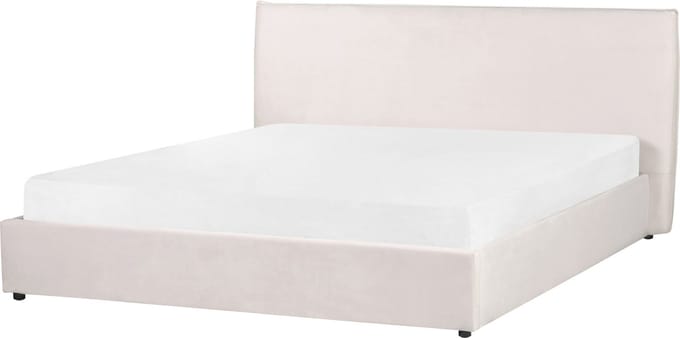 LAVAUR - Bed met opbergruimte - Gebroken wit - 180 x 200 cm - Fluweel
