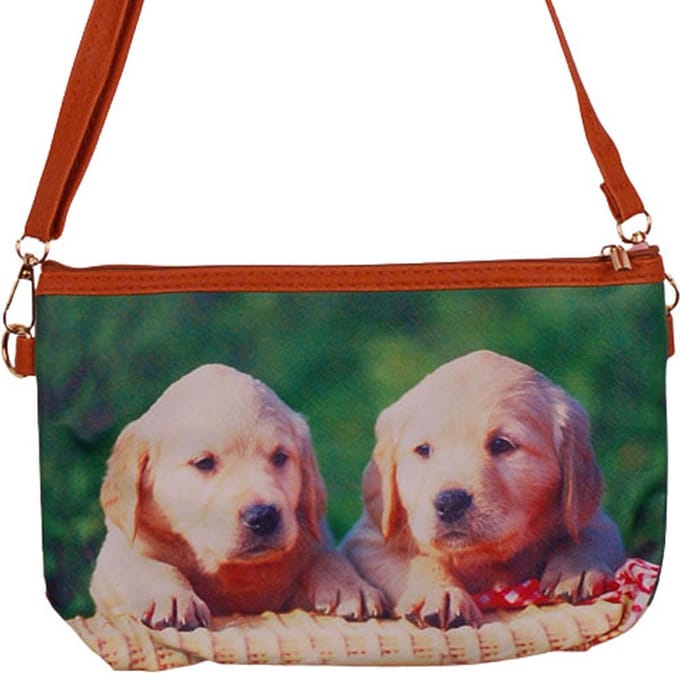 Schoudertasje 2 Puppy's - 25x17cm