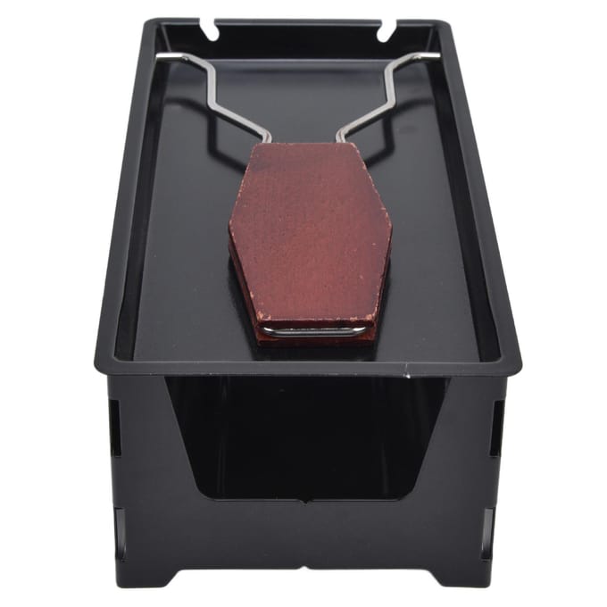 Mini Kaas Raclette Grill met Zwarte Handgreep Rechthoekige Bakvorm Kaas Bakgereedschap L black