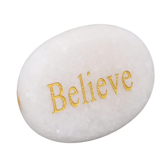 Gegraveerde Inspirerende Steen Marmer Glad Gepolijst Comfortabele Motiverende Steen voor Decoratie white