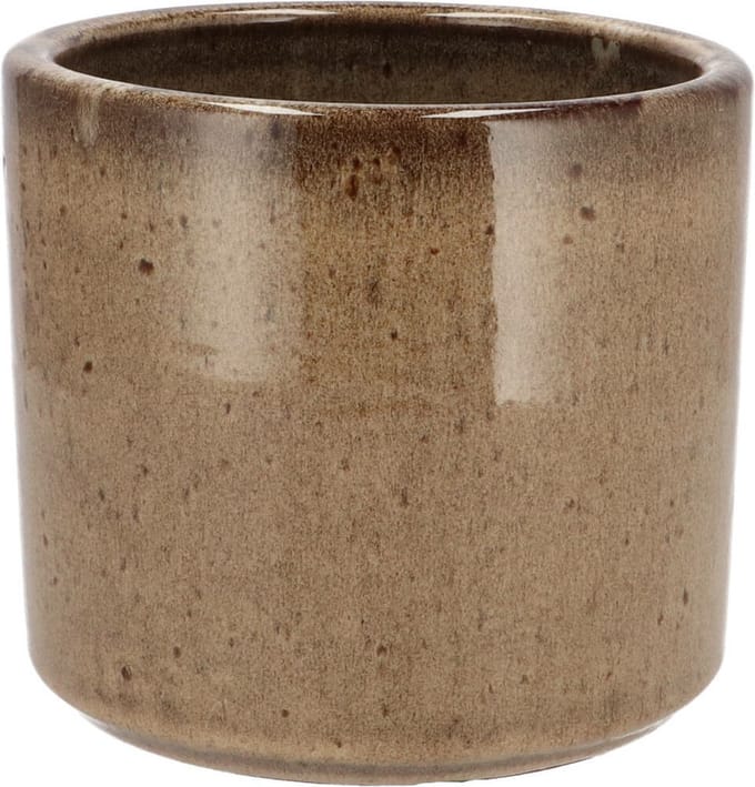 DK Design Bloempot model Brown Glaze - taupe - D12 x H13 cm - glanzend