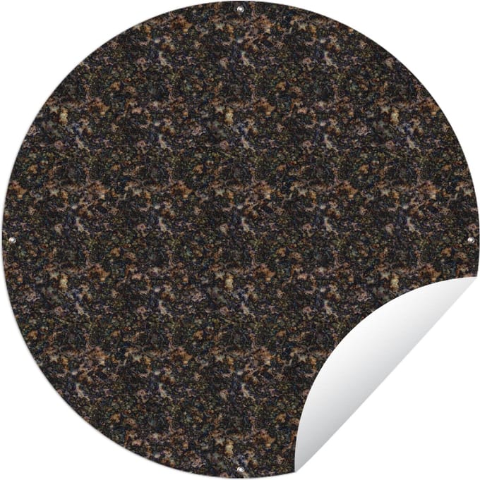 Tuincirkel Patroon - Structuur - Graniet - 90x90 cm - Ronde Tuinposter - Buiten