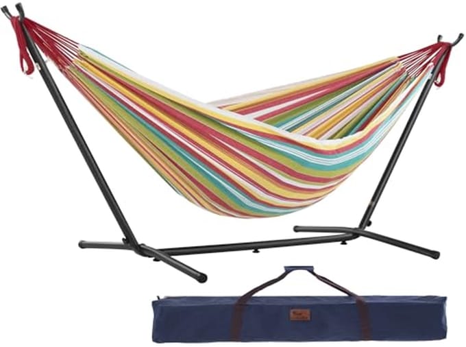 Katoenen Hangmat met Standaard - 250 cm - Ideale Relaxplek