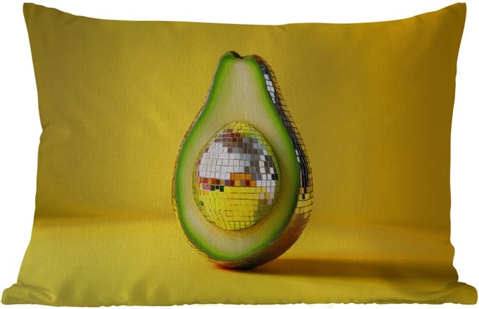 Buitenkussens - Tuin - Avocado - Discobal - Geel - Glitter - 50x30 cm