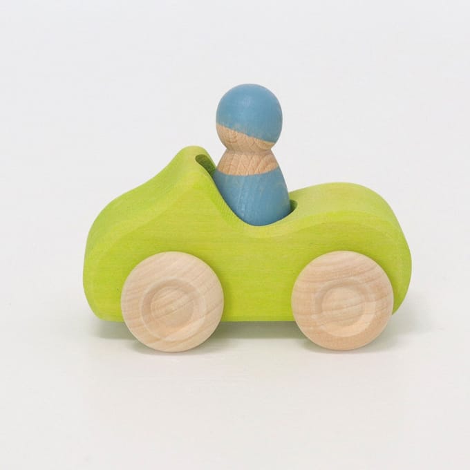 GRIMMS auto groen + regenboogvriend 1 jr+