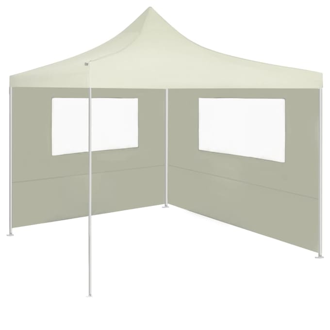 vidaXL - Prieelzijwand - met - ramen - 4x2 - m - crèmekleurig