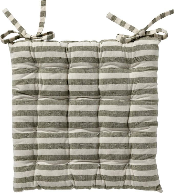 Dutch Decor - COOPER- Matraskussen met gestreept motief- Olive Branch - vierkant - 40x40 cm - Zitkussen