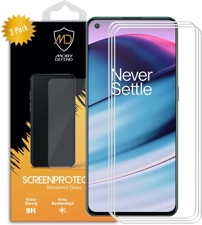 3-Pack MobyDefend Screenprotectors - Geschikt voor OnePlus Nord CE - Case-Friendly Screensavers - Gehard Glas