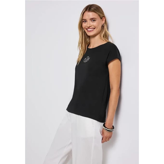 Basic shirt met tekst