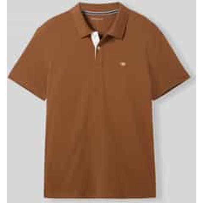 Regular fit poloshirt van katoen- en viscosemix