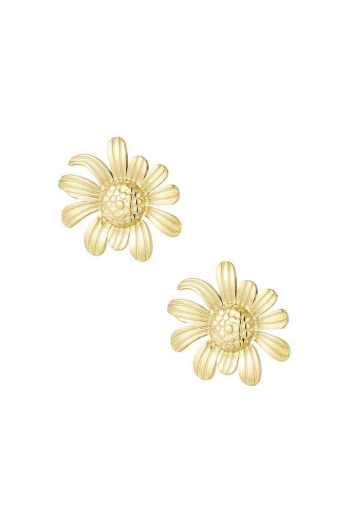 Bijoutheek Oorknoppen Zonnebloem Goud