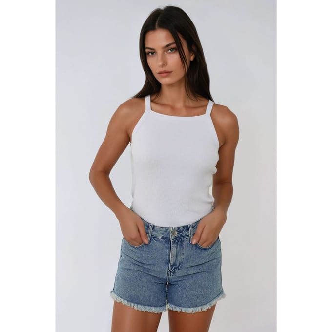 Halter Neck Strakke Basis Tanktop