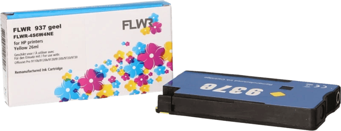 FLWR HP 937e - Geel XL - voor Officejet pro 9130 - 9130 - 9720 - 9730
