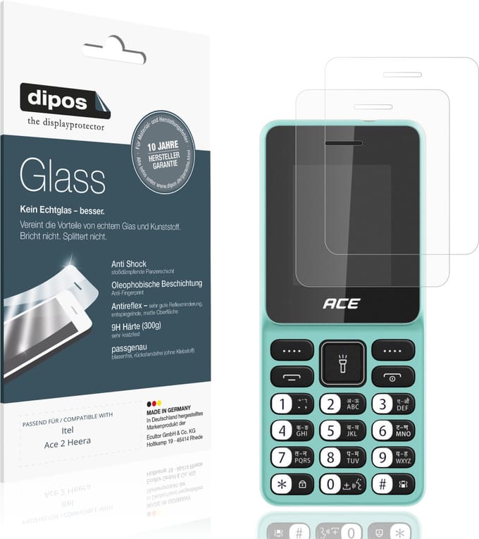 dipos – 2x Matte Pantserfolie geschikt voor Itel Ace 2 Heera | 9H Screenprotector