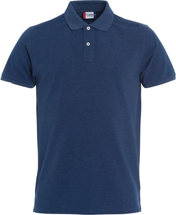 Clique Premium Heren Polo Blauwmelange maat M