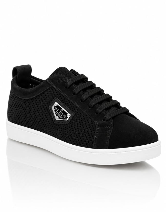 Perforated Suede Low-Top Sneakers