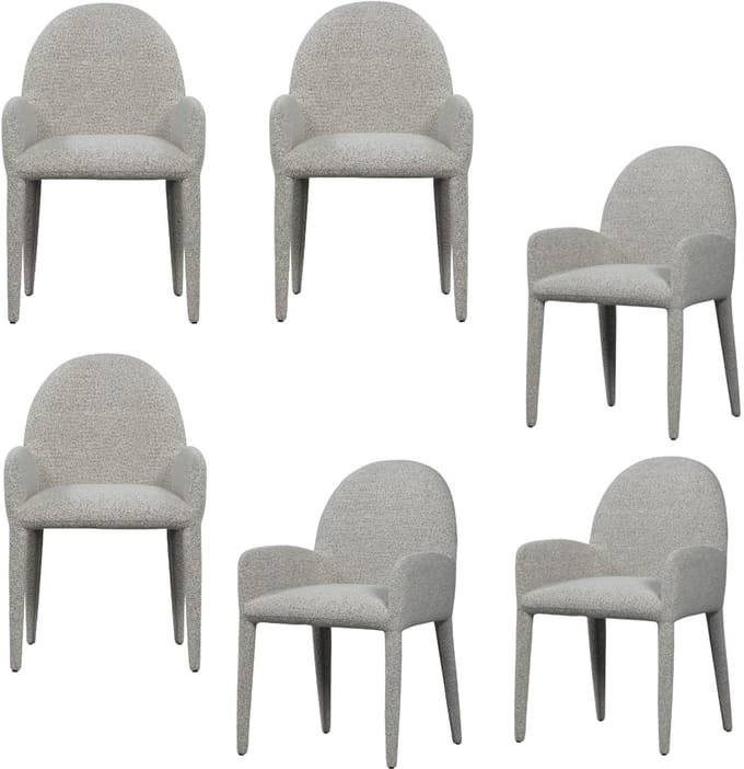 vtwonen Elegance Eetkamerstoelen - Polyester - Greige - Set van 6