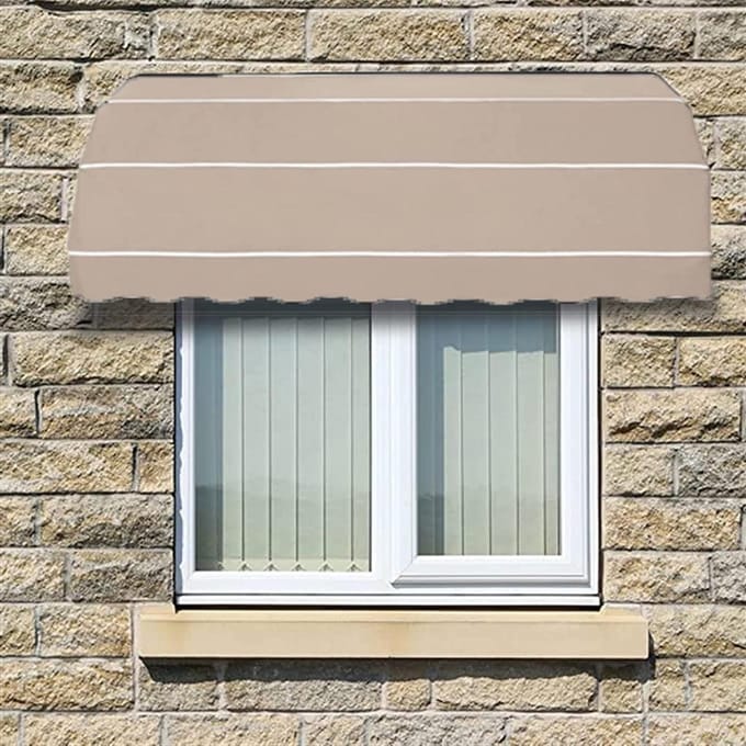 Deur En Raam Luifel - Terrasoverkapping Buiten - Bescherming Buiten - Volledig Gemonteerd - 60x60x60cm - Khaki
