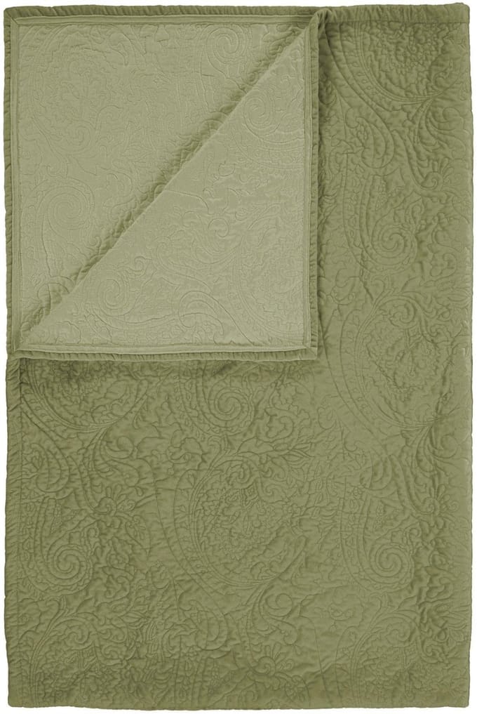 Sprei Roeby Mosgroen, 220x265 cm - 100% polyester velvet - Effen