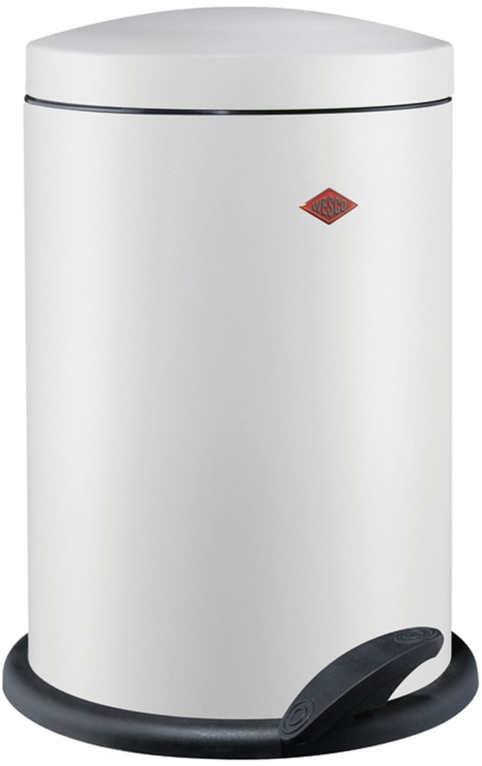 WESCO 116 (Alpha) Prullenbak | Pedaalemmer | 13 Liter | Metaal - Mat wit | Vuilnisbak - Made in Germany