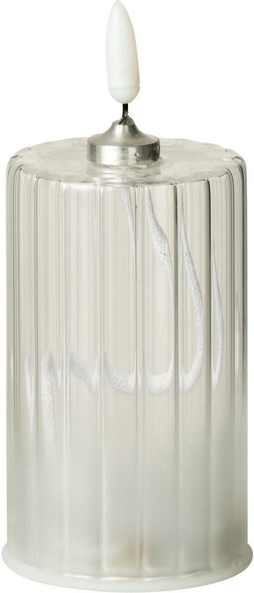 J-Line kaars Strepen - glas - transparant - small - LED