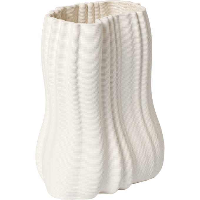 Ferm Living Moire vaas - wit - Hoogte 20 cm