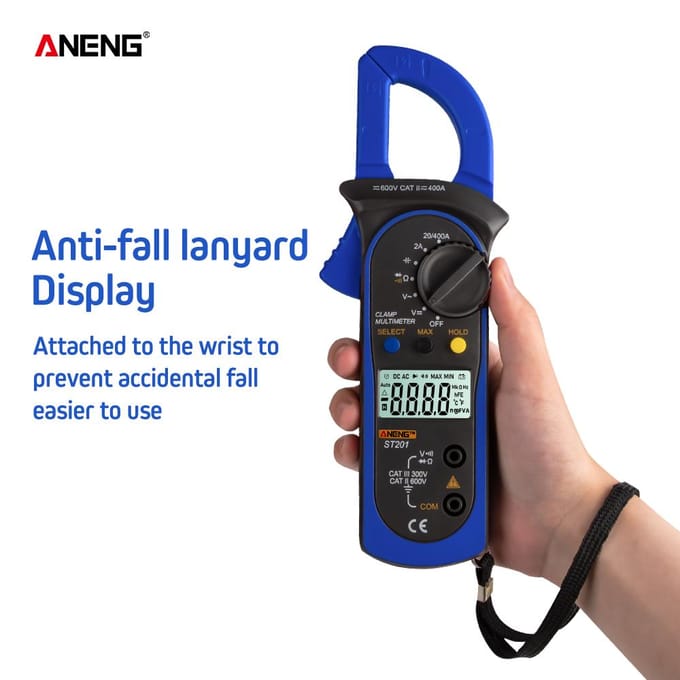 ANENG ST201 Digitale stroomtangmultimeter 4000 tellingen stroomtangampèremeters transistor