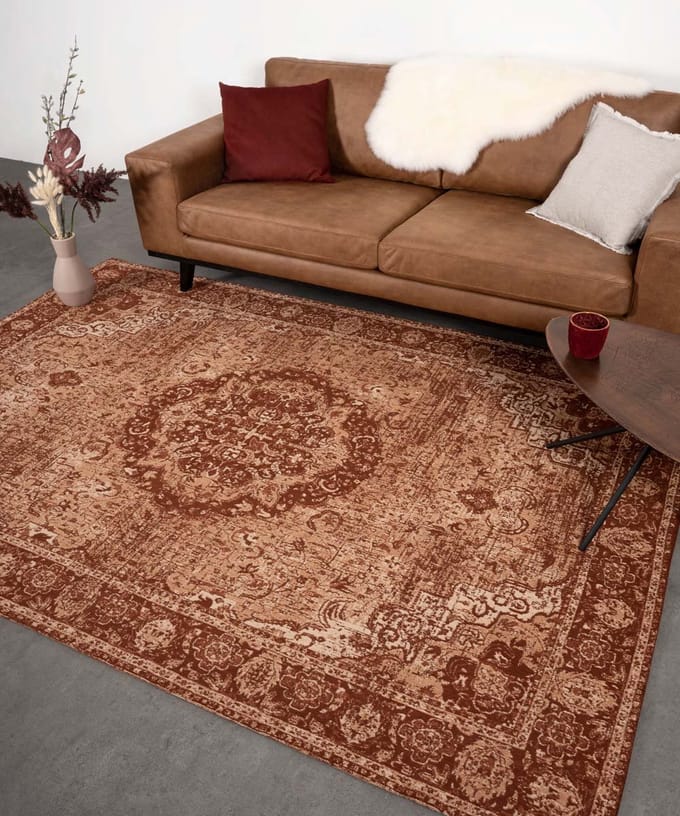 Vintage vloerkleed - Traditions roestbruin 140x200