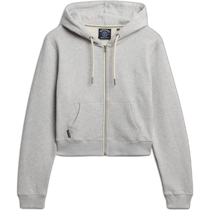 Superdry - Essential Logo Cropped Zip Hoodie - Dames - Hoodies