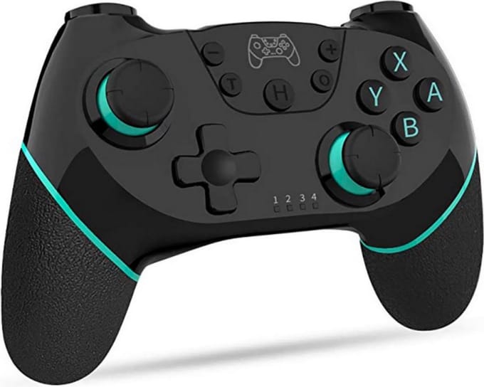 1 - gamecontroller - Draadloze Bluetooth-gamepad voor Nintendo Switch - Bluetooth - Compatibel met Nintendo Switch - Zwart en groen