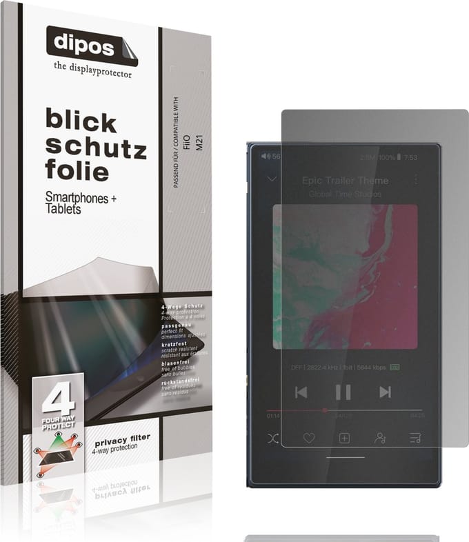 dipos – Matte Privacy Screenprotector geschikt voor FiiO M21 | Anti-Spy Beschermfolie