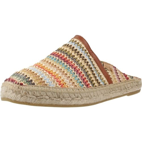 Dames espadrilles in muiltjesstijl van veelkleurig raffia | DENISE-NM